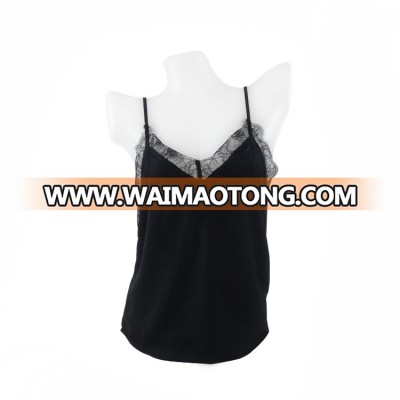 Wholesale OEM Mature Ladies Lace Camisole Tops Women Lace Trim